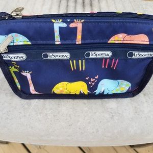 LeSportsac animal cosmetic makeup bag